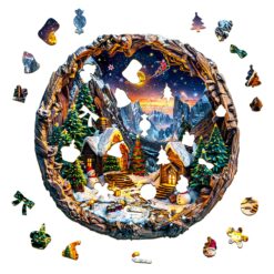 Alternative view of Mindful Wooden Jigsaw Puzzle - 3D Christmas Eve