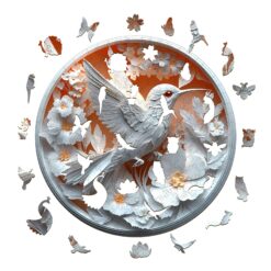 Alternative view of Mindful Wooden Jigsaw Puzzle - 3D Paper Hummingbird
