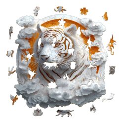 Alternative view of Mindful Wooden Jigsaw Puzzle - 3D Paper Tiger
