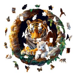 Alternative view of Mindful Wooden Jigsaw Puzzle - 3D Tiger Family