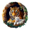 Mindful Wooden Jigsaw Puzzle - 3D Tiger Family