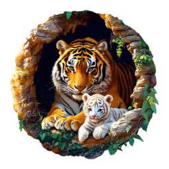 Mindful Wooden Jigsaw Puzzle - 3D Tiger Family
