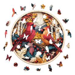 Alternative view of Mindful Wooden Jigsaw Puzzle - Autumn Cardinal