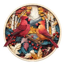 Mindful Wooden Jigsaw Puzzle - Autumn Cardinal