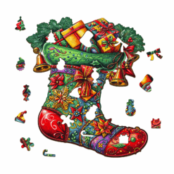 Alternative view of Mindful Wooden Jigsaw Puzzle - Christmas Sock