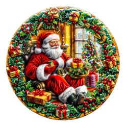 Mindful Wooden Jigsaw Puzzle - Christmas Wreath