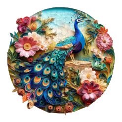 Mindful Wooden Jigsaw Puzzle - Colorful Peacock