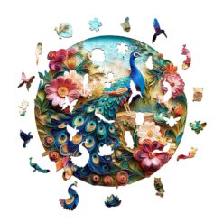 Alternative view of Mindful Wooden Jigsaw Puzzle - Colorful Peacock