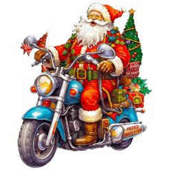Mindful Wooden Jigsaw Puzzle - Motorcycle Santa