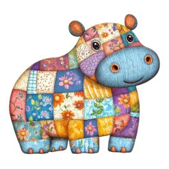 Mindful Wooden Jigsaw Puzzle - Patchwork Hippo