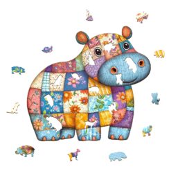 Alternative view of Mindful Wooden Jigsaw Puzzle - Patchwork Hippo