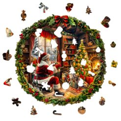 Alternative view of Mindful Wooden Jigsaw Puzzle - Santa