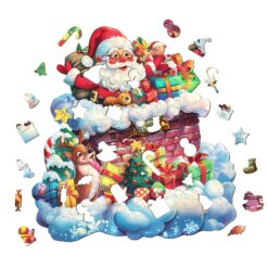 Alternative view of Mindful Wooden Jigsaw Puzzle - Santa Claus in the Chimney