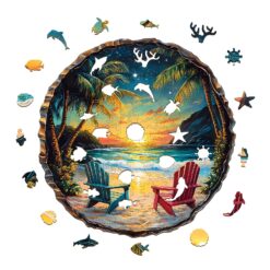 Alternative view of Mindful Wooden Jigsaw Puzzle - Sunset Beach