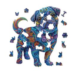 Alternative view of Cute Pug 2 - Mindful Wooden Jigsaw Puzzle