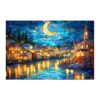 Mindful Wooden Jigsaw Puzzle-Stained glass starry night 2