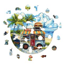Alternative view of Mindful Wooden Jigsaw Puzzle - burger food truck