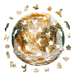 Alternative view of Mindful Wooden Jigsaw Puzzle - Golden Mountains