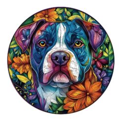 Mindful Wooden Jigsaw Puzzle - Blooming Loyalty dog