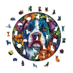 Alternative view of Mindful Wooden Jigsaw Puzzle - Blooming Loyalty dog