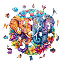 Alternative view of Mindful Wooden Jigsaw Puzzle - Snuggling elephant