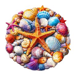 Mindful Wooden Jigsaw Puzzle - Colorful Shells