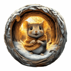 Mindful Wooden Jigsaw Puzzle - cute mouse with scarf