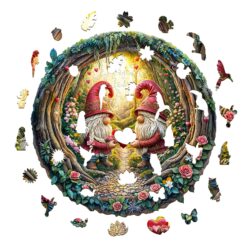 Alternative view of Mindful Wooden Jigsaw Puzzle - gnome couple