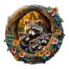 Mindful Wooden Jigsaw Puzzle - raccoon family