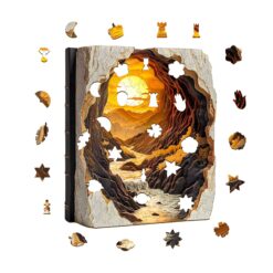 Alternative view of Mindful Wooden Jigsaw Puzzle - 3D Sunset in a book