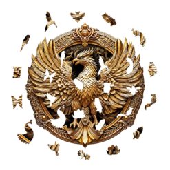 Alternative view of Mindful Wooden Jigsaw Puzzle - golden phoenix