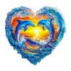 Mindful Wooden Jigsaw Puzzle - Heartfelt Dolphins