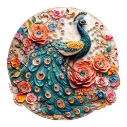 Mindful Wooden Jigsaw Puzzle - Jewel Peacock