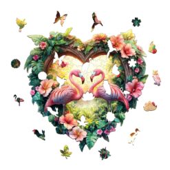 Alternative view of Mindful Wooden Jigsaw Puzzle - Love Flamingos