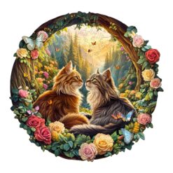 Mindful Wooden Jigsaw Puzzle - Cats in love-1