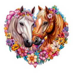 Mindful Wooden Jigsaw Puzzle -  Horse in love