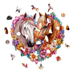 Alternative view of Mindful Wooden Jigsaw Puzzle -  Horse in love