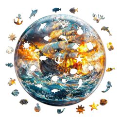 Alternative view of Mindful Wooden Jigsaw Puzzle - Stormy Voyage