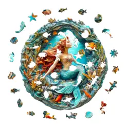 Alternative view of Mindful Wooden Jigsaw Puzzle - Mermaid's secret cave