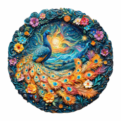 Mindful Wooden Jigsaw Puzzle - mesmerizing peacock