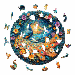 Alternative view of Mindful Wooden Jigsaw Puzzle - mesmerizing peacock