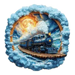 Mindful Wooden Jigsaw Puzzle - Moonlit Express