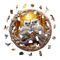 Alternative view of Mindful Wooden Jigsaw Puzzle - 3D owl -3