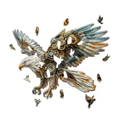 Alternative view of Mindful Wooden Jigsaw Puzzle - powerful eagle