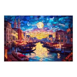 Mindful Wooden Jigsaw Puzzle - Stained glass starry night