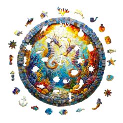 Alternative view of Mindful Wooden Jigsaw Puzzle - vibrant seahorses