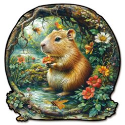 Mindful Wooden Jigsaw Puzzle - Capybara Wonderland