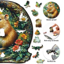 Alternative view of Mindful Wooden Jigsaw Puzzle - Capybara Wonderland