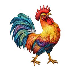Mindful Wooden Jigsaw Puzzle - colored Rooster
