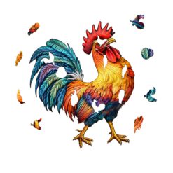 Alternative view of Mindful Wooden Jigsaw Puzzle - colored Rooster